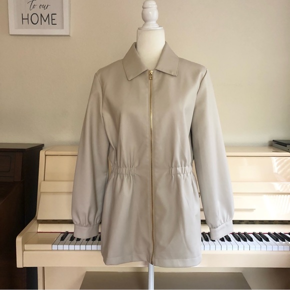 Marc New York Womens Jacket Small Latte Beige Andrew Marc Cinched Waist - Picture 9 of 14